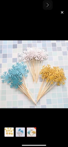 Cắm Tuyết Cánh Tuyết Phụ Kiện Trang Trí Bánh xanh