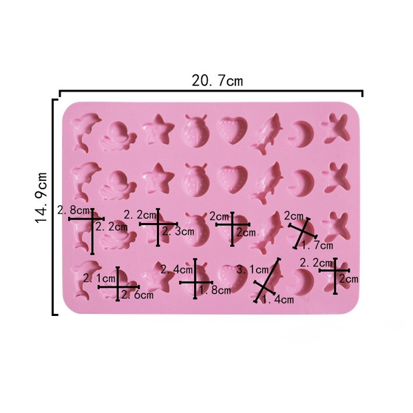 Khuôn Silicon - Chip - Chip 32c Cá Heo Mực