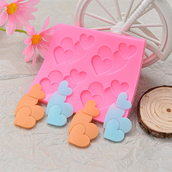 Khuôn Silicon - Trái Tim Trơn - Tim Lồng Tim 4C