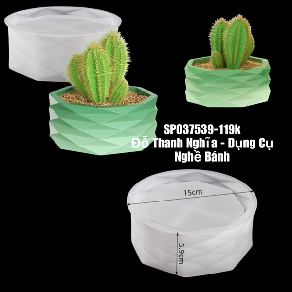 Khuôn Silicon - Bình Hoa - Chậu Hoa Sọc Ngang