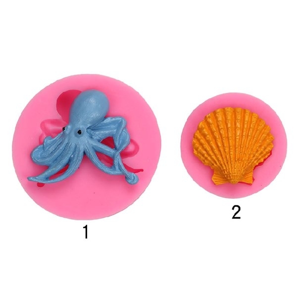 Khuôn Silicon - Biển - Bạch Tuột - 6cm nằm