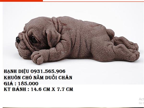 Khuôn Silicon - Động Vật - Chó Nằm - Mặt Xệ