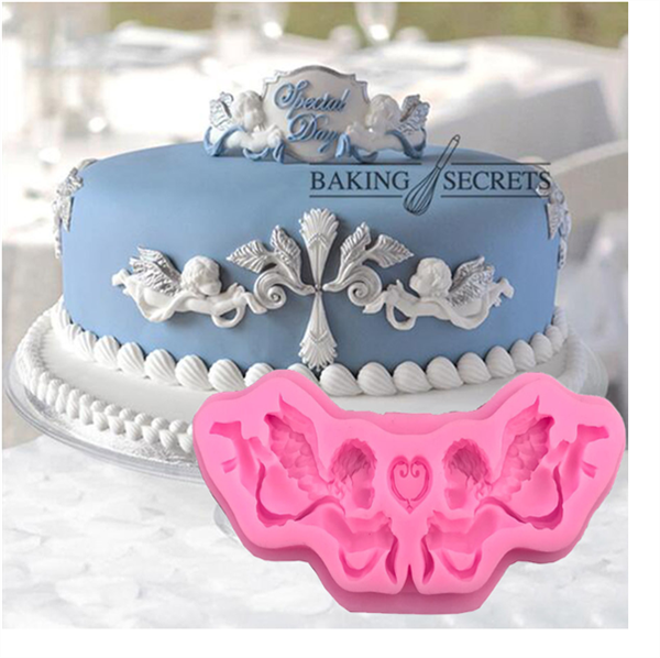 Khuôn Silicon - Viền Họa Tiết - 2 Thiên Thần Cánh