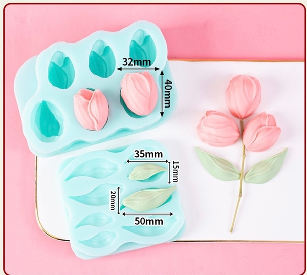 Khuôn Silicon - Lá Lá Tulip 8c