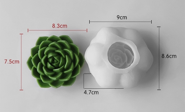Khuôn Silicon - Sen Đá Nở - 8.3cm Sen Đá Ngọc L5
