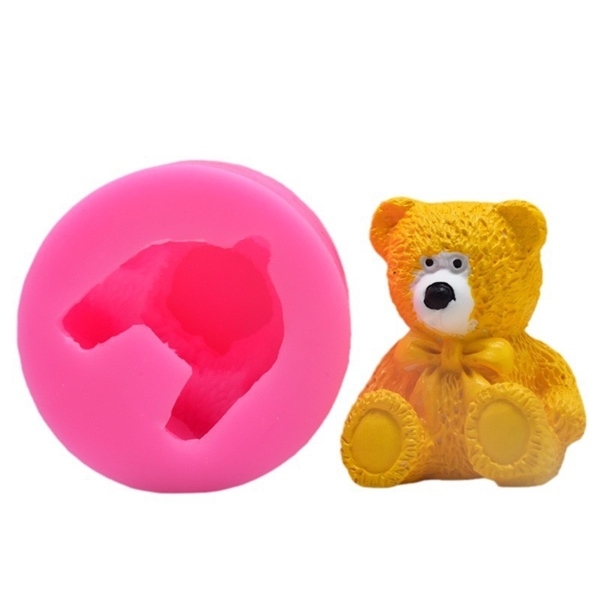 Khuôn Silicon - Động Vật - Gấu Ngồi Nơ - 5.5cm