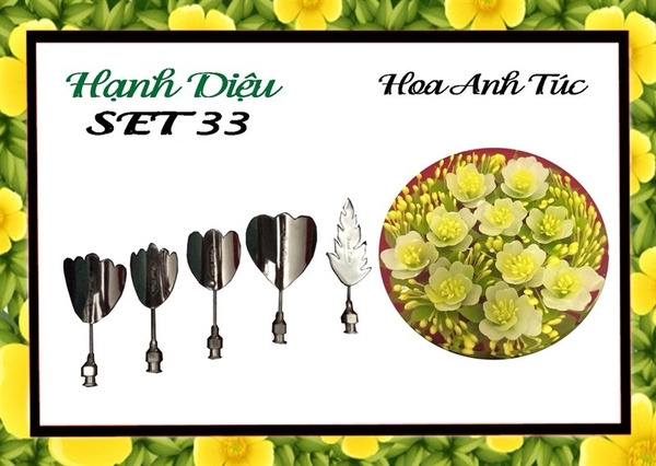 Kim 3D Inox - Bộ 5 - Mẫu 33 Hoa Cúc