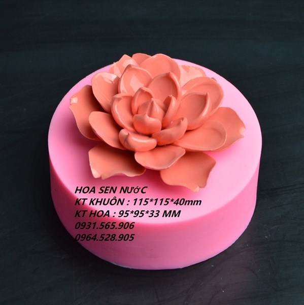 Khuôn Silicon - Hoa Sen Thái Nở - 10.5cm - Nụ Hồng