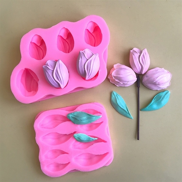 Khuôn Silicon - Hoa Tulip - SL95 - Hoa Tulip Vĩ 6c