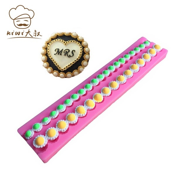 Khuôn Silicon - Viền Chuỗi Dây - Hạt Nút 2c - 20cm