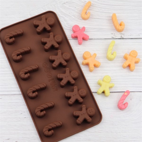 Khuôn Silicon - Noel - Vĩ 6 Người 6 Gậy 12c