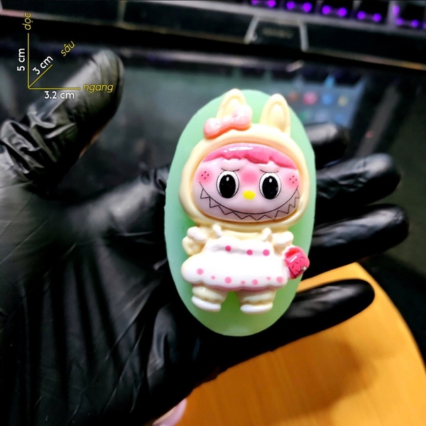 Khuôn Silicon - Labubu Nhỏ - Áo Váy Chấm Bi