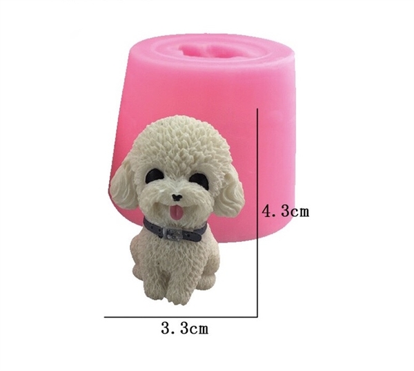 Khuôn Silicon - Động Vật - Chó Xù Ngồi - 4.3x3.3cm