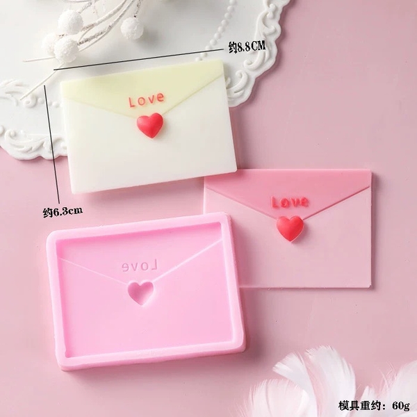 Khuôn Silicon Thiệp Tình Yêu - Trái Tim Love 8.8cm