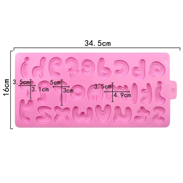 Khuôn Silicon - Chữ Cái Thường - 5cm - Nghiêng Viền
