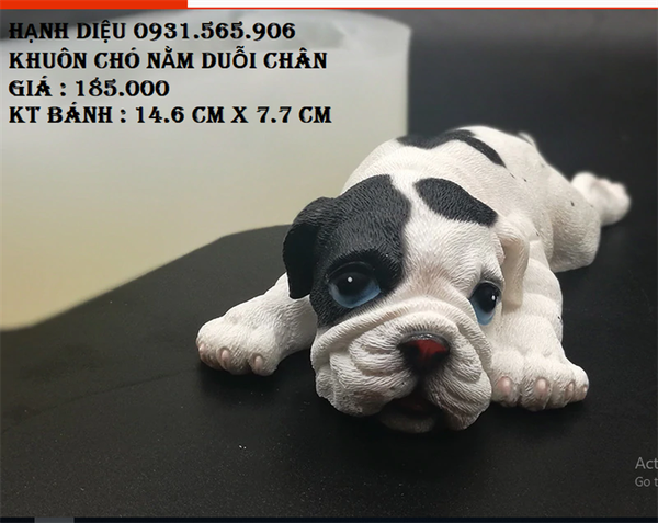 Khuôn Silicon - Động Vật - Chó Nằm - Mặt Xệ