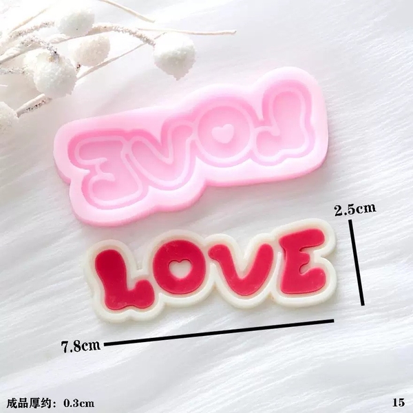 Khuôn Silicon - Chữ Love 7.8cm
