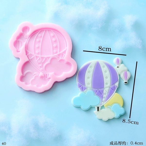 Khuôn Silicon - Bầu Trời - Khinh Khí Cầu - Set 3 Kèm Mây