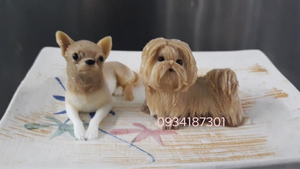 Khuôn Silicon - Động Vật - Chó Xù Đứng - 6.5cm