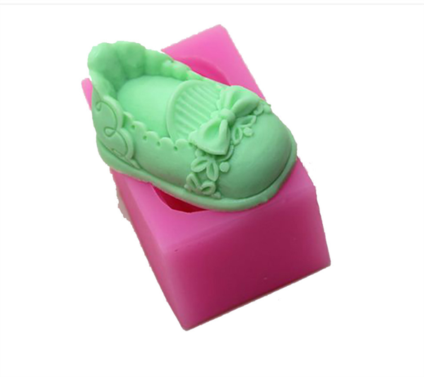 Khuôn Silicon - Em Bé Giày - Nơ Viền 7cm