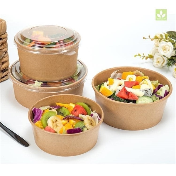 Tô Giấy Kraft - Tròn - Nắp Mô PET