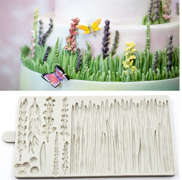 Khuôn Silicon - Viền Thành Cỏ Hoa Lavender