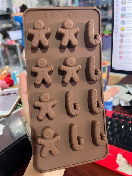 Khuôn Silicon - Noel - Vĩ 6 Người 6 Gậy 12c