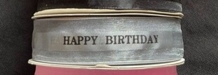 Ruy Băng Voan In Chữ Happy Birthday Phụ Kiện Trang Trí Bánh-MÀU XÁM - màu xanh XÁM