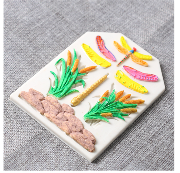 Khuôn Silicon - Côn Trùng - Chuồn Chuồn Cỏ Lá Đá