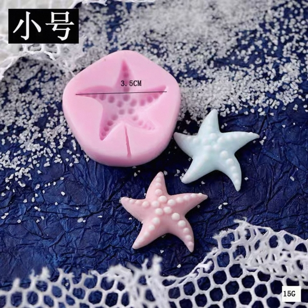 Khuôn Silicon - Biển - Sao Biển Chấm - 3.5cm