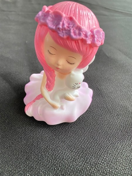 Tượng Thiên Thần - Tiên - Búp Bê Nhựa - PKD - Ngồi Ngủ - Ôm Mèo