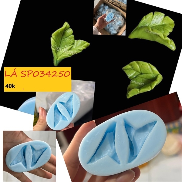 Khuôn Silicon - Lá hai lá ba - 2c