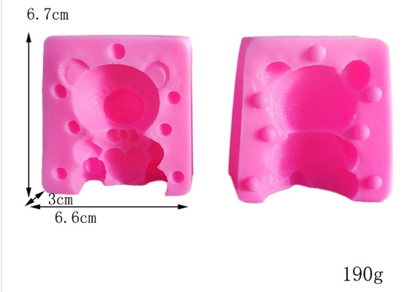 Khuôn Silicon - Động Vật - Gấu Tim 2 Mảnh