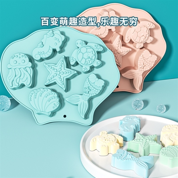 Khuôn Silicon - Sinh Vật Biển TH - Cá Ngựa Rùa Sao Sò Sứa 6c
