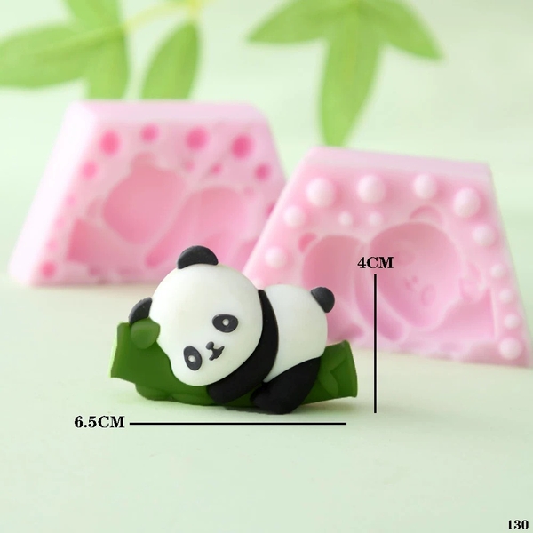 Khuôn Silicon - Động Vật - Gấu Trúc 2 Mảnh 6.5cm Ôm Trúc