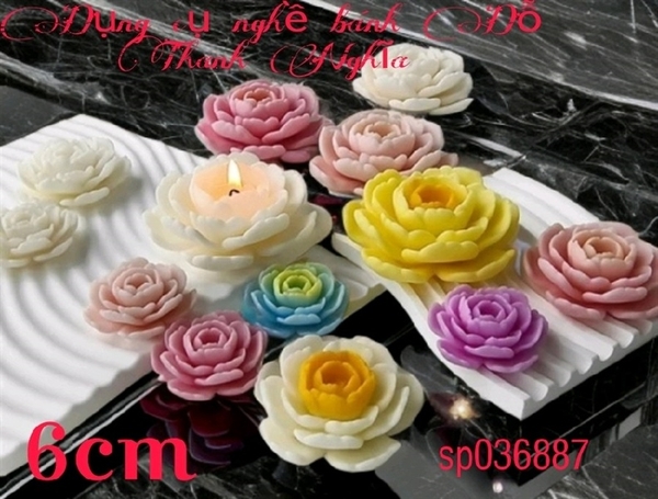 Khuôn Silicon - Hoa Hồng Lai - Hồng Trà - 6cm