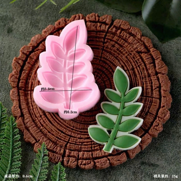 Khuôn Silicon - Lá Cành - Dây lá Hồng 6.2cm