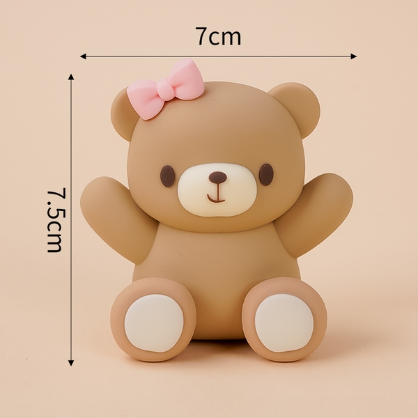 Khuôn Silicon - Động Vật - Gấu Nơ 2 Mảnh 7.5cm