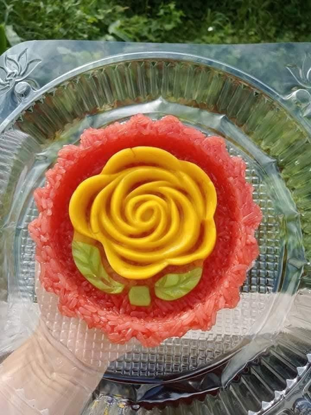 Khuôn Ấn Xôi - Tròn Khía NL - 9cm - Hoa Hồng