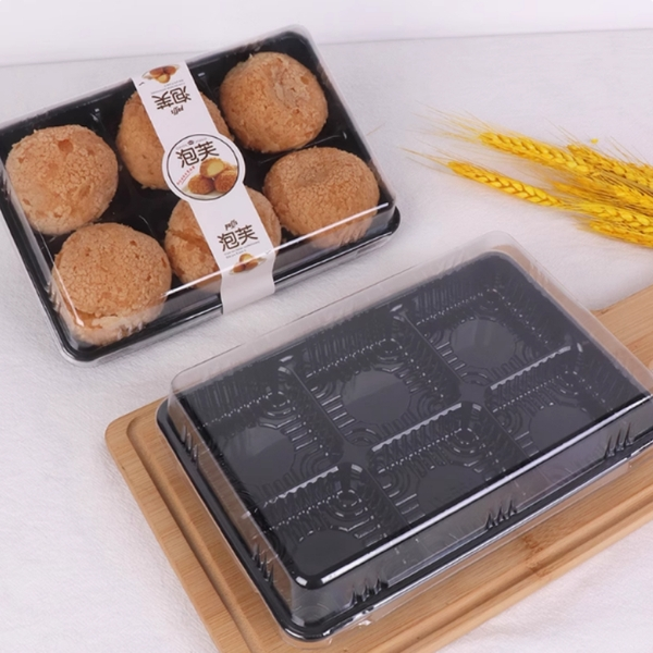 Hộp Nhựa - Chữ Nhật - Đen 6 Ngăn 6x6cm