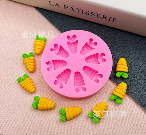 Khuôn Silicon - Rau Củ - Cà Rốt Sọc 8c