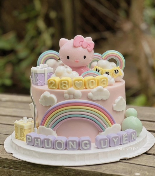 Khuôn Silicon - Mèo Kitty Nằm Gối - 3 Mảnh 6cm