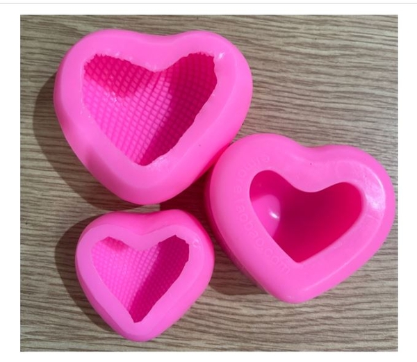 Khuôn Silicon - Trái Tim Kiểu - Lưới 5-7.5cm Set 3c