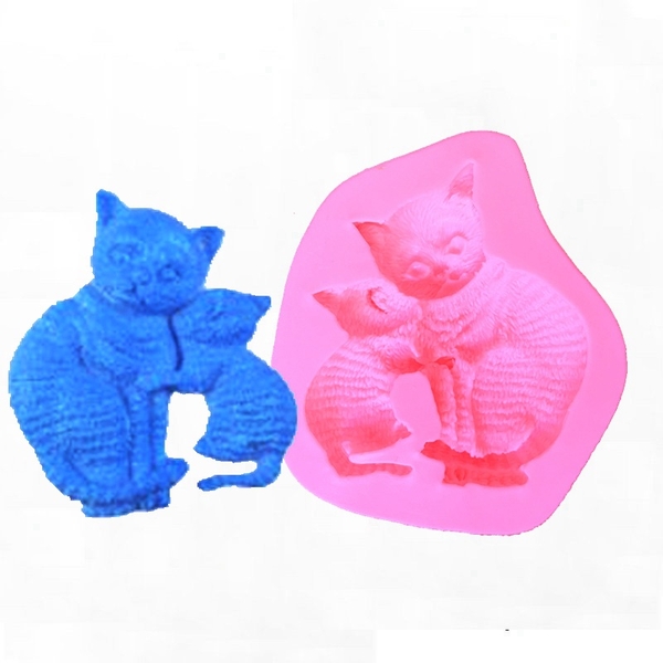 Khuôn Silicon - Động Vật - Mèo Mẹ - Con