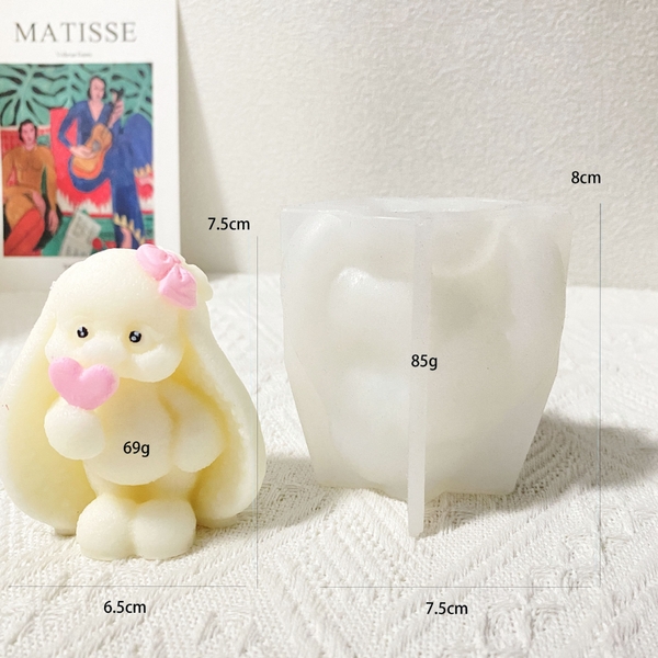 Khuôn Silicon - Động Vật - Con Thỏ Tai Dài 7.5cm