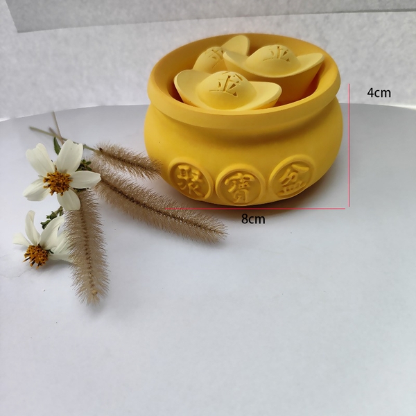 Khuôn Silicon - Hủ Vàng - Tròn 8.5cm