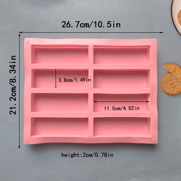 Khuôn Silicon - Ô Chữ Nhật - 8c 16x4cm