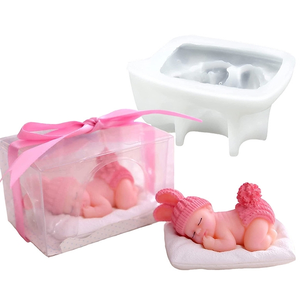 Khuôn Silicon - Em Bé - Nằm Chu Đít Có Thảm