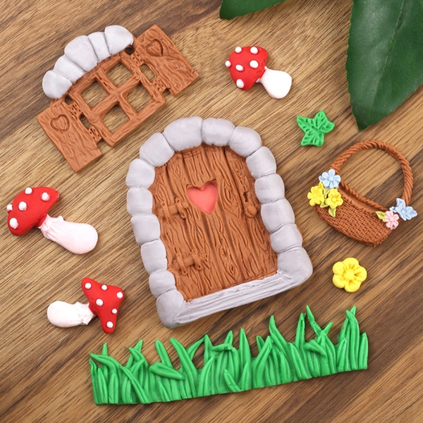 Khuôn Silicon - Cánh Cửa - Tim 6.6cm Viền Đá