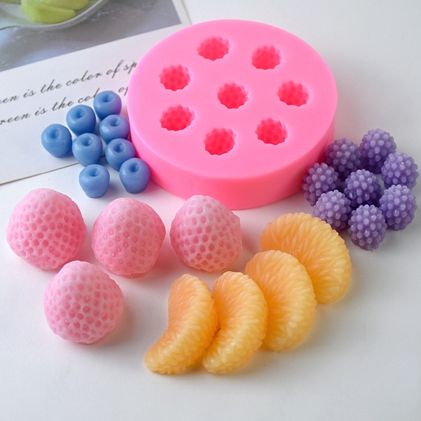 Khuôn Silicon - Trái Cây Berry - Việt Quất - BlueBerry 8c
